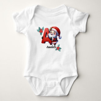 Customizable Christmas Name Initial Bodysuit