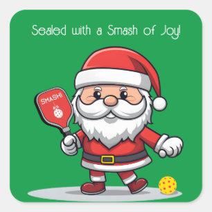 Customizable 🎅Christmas pickleball   Square Sticker
