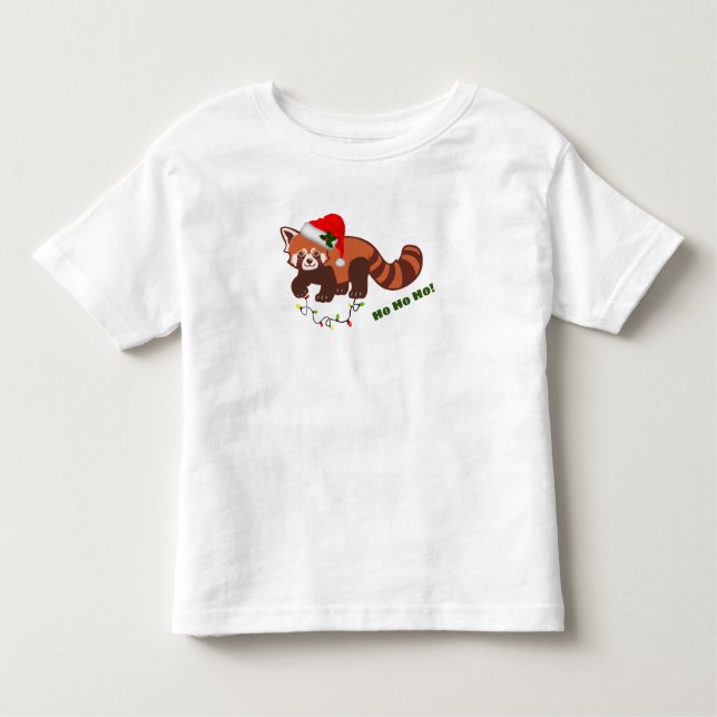 Customizable Christmas Red Panda Toddler T-Shirt (Front)