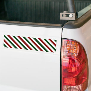 Customizable Christmas Stripes Bumper Sticker