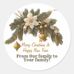 Customizable Christmas wish Classic Round Sticker