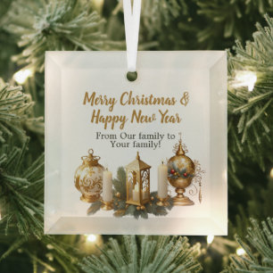 Customizable Christmas wish Glass Tree Decoration