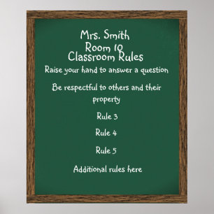 CUSTOMIZABLE Classroom Chalkboard Poster