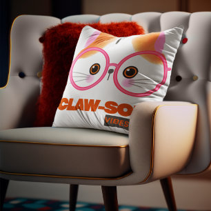 Customizable Claw-Some vibes only Cat Cushion