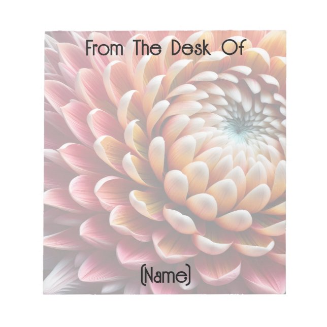 Customizable Close-Up Flower From The Desk Of You Notepad (Front)