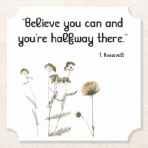 Customizable coaster with floral motifs