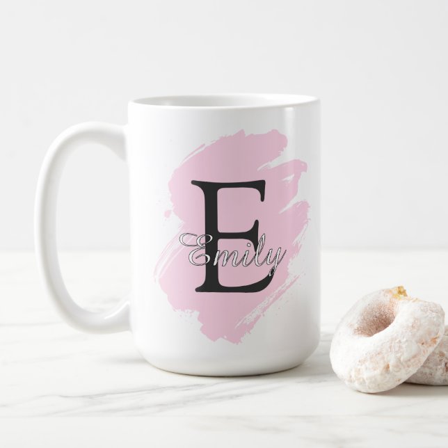 Customizable Coffee Mug with Monogram & Name (With Donut)