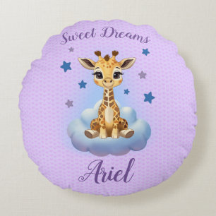 Customizable Cojín baby giraffe Round Cushion