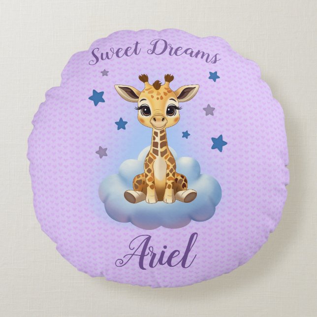Customizable Cojín baby giraffe Round Cushion (Front)