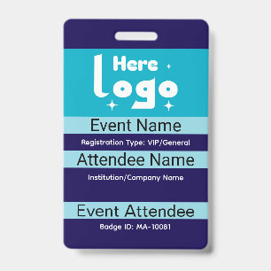 Customizable conference and expo badge template ID badge