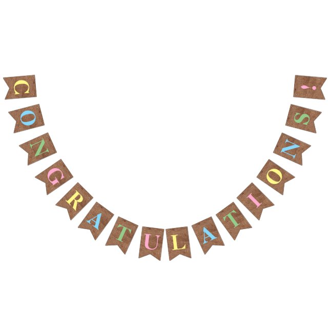 Customizable CONGRATULATIONS! Simulated Burlap Bunting (All)