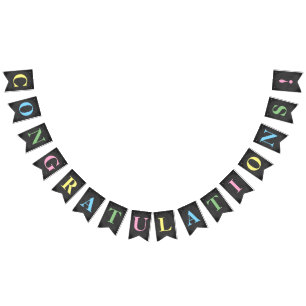 Customizable CONGRATULATIONS! Simulated Chalkboard Bunting