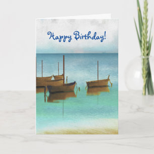 CUSTOMIZABLE COOL BOATS BIRTHDAY CARD