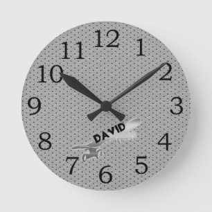Customizable Cool Skateboarding Round Clock