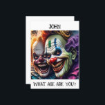 Customizable Creepy Clowns Birthday Card<br><div class="desc">Unleash Your Inner Clown with the Creepy Clowns Birthday Card This year, ditch the boring birthday greetings and embrace the dark side with the Creepy Clowns Birthday Card. This isn't your average greeting card; it's a gateway to a world of chills, thrills, and spine-chilling surprises. Features: Eye-catching, spine-tingling design: Prepare...</div>