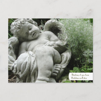 Customizable Cupid in an English Garden Postcard