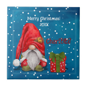 Customizable Cute Father Christmas Ceramic Tile