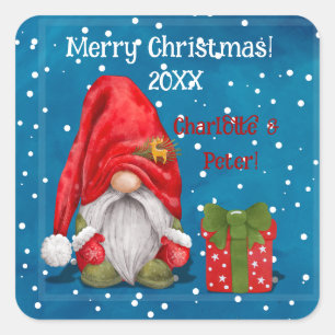 Customizable Cute Father Christmas Square Sticker