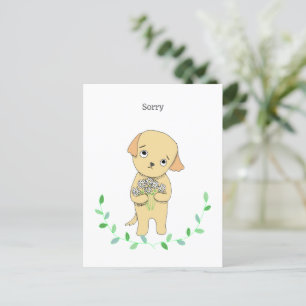 Customizable Cute Puppy Oopsie Daisies Dog Sorry Postcard