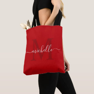 Customizable Dark Crimson Burgundy Red Tote Bag