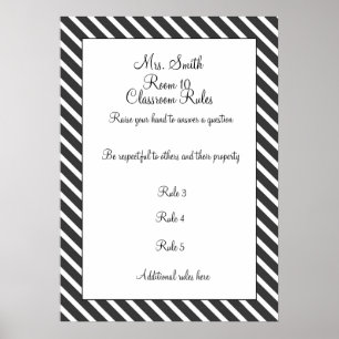 CUSTOMIZABLE Decorative Classroom Rules Poster