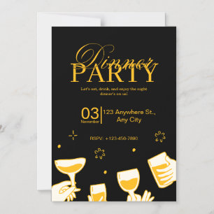 Customizable Dinner Party Invitation Card