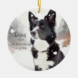 Customizable Dog Lover Heartwarming Dog Saying Ceramic Ornament