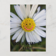 Customizable Don't worry be happy - flower power!