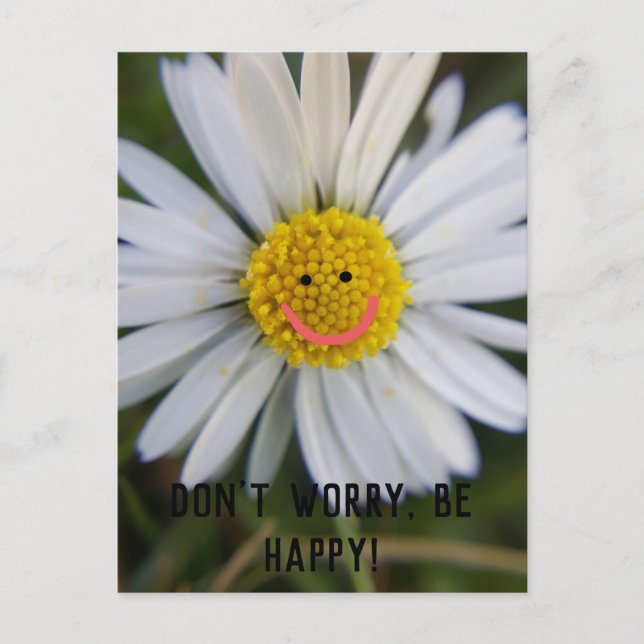 Customizable Don't worry be happy - flower power! Postcard (Front)