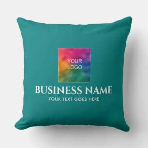 Customizable Double Sided Company Logo Text Square Cushion
