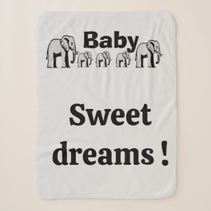 Customizable double-sided elephant sherpa blanket