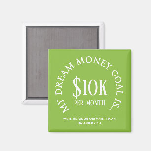 Customizable Dream Money Financial Goal Vision Magnet
