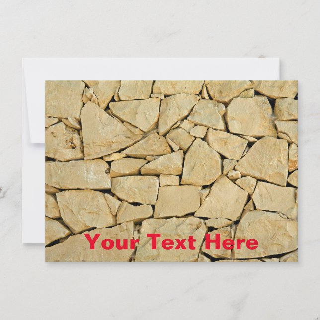 Customizable dry stone wall card (Front)