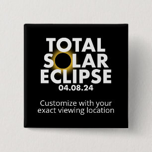 Customizable Eclipse 2024 15 Cm Square Badge