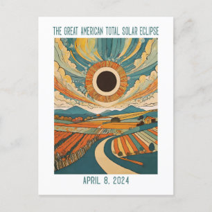 CUSTOMIZABLE:  Eclipse over Farmland Postcard