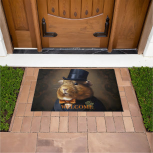 Customizable Edwardian Guinea Pig Gentleman Doormat
