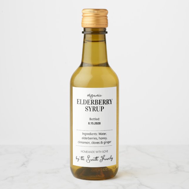 Customizable Elderberry Syrup Label ZEB_08 (Front)