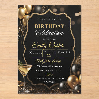 Customizable Elegant Birthday Magnetic Invitation
