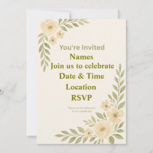 Customizable Elegant Floral Wedding Invitation Tem