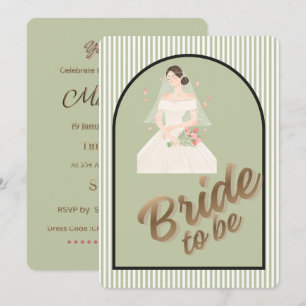 Customizable Elegant Green & Gold Wedding Shower I Invitation
