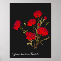 Customizable Elegant Vintage Floral Red Carnation