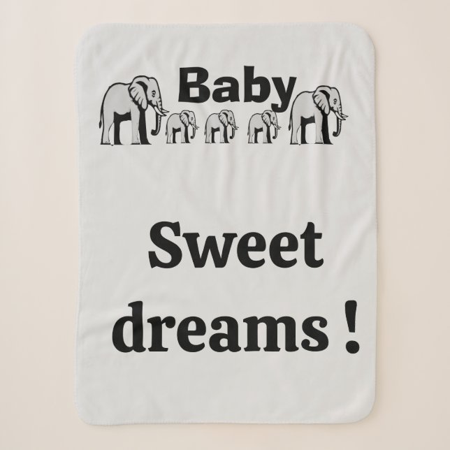 Customizable Elephant Sherpa Blanket (Front)