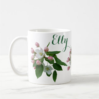 Customizable Elly name pretty pink blossom floral Coffee Mug
