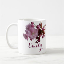Customizable Emily name pink cherry blossom flora