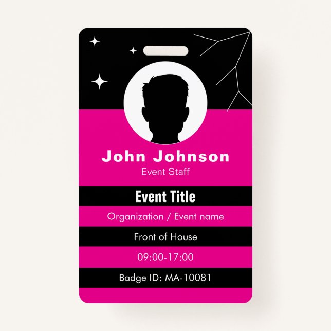 Customizable event badge ID ID Badge (Front)