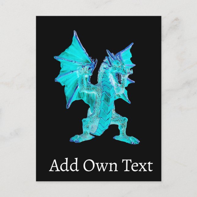 Customizable Fantasy Aqua Dragon  Postcard (Front)