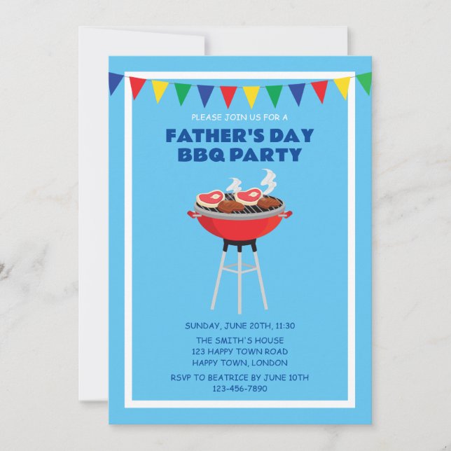 CUSTOMIZABLE FATHER'S DAY BBQ PARTY INVITATION (Front)