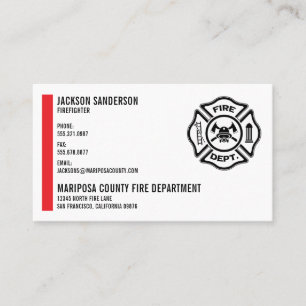 Customizable Fire Department Firefighter Logo Business Card