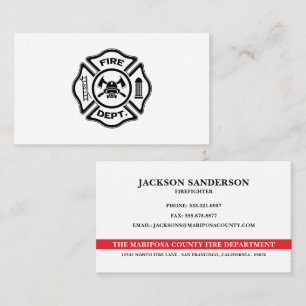 Customizable Fire Department Firefighter Logo Business Card