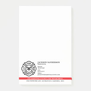 Customizable Fire Department Firefighter Logo Post-it Notes